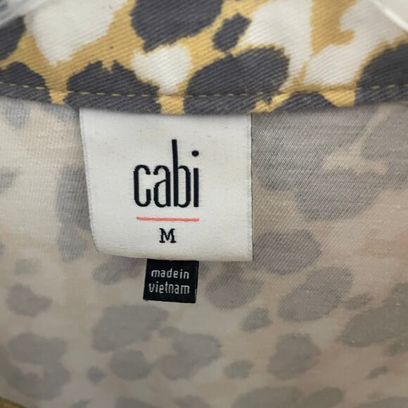 Cabi Providence Shacket Women's Medium Yellow Leopard Print Shirt Jacket 5854 - Picture 6 of 10